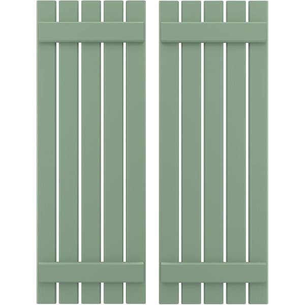 Ekena Millwork Americraft 5-Board, 2 Batten Exterior Real Wood Spaced Board-n-Batten Shutters, ARW101SB519X77TGH, PR ARW101SB519X77TGH - main